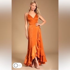 Lulus High-Low Orange Gown